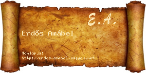 Erdős Amábel névjegykártya